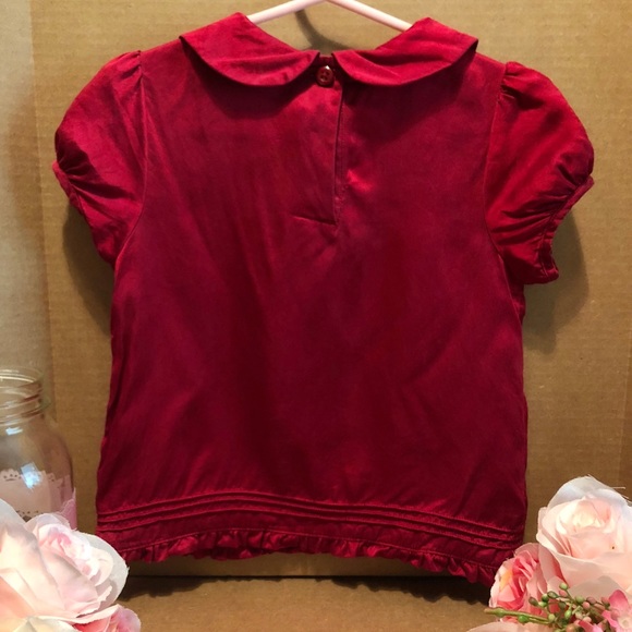 Janie and Jack 2T Silk red blouse - Picture 3 of 6